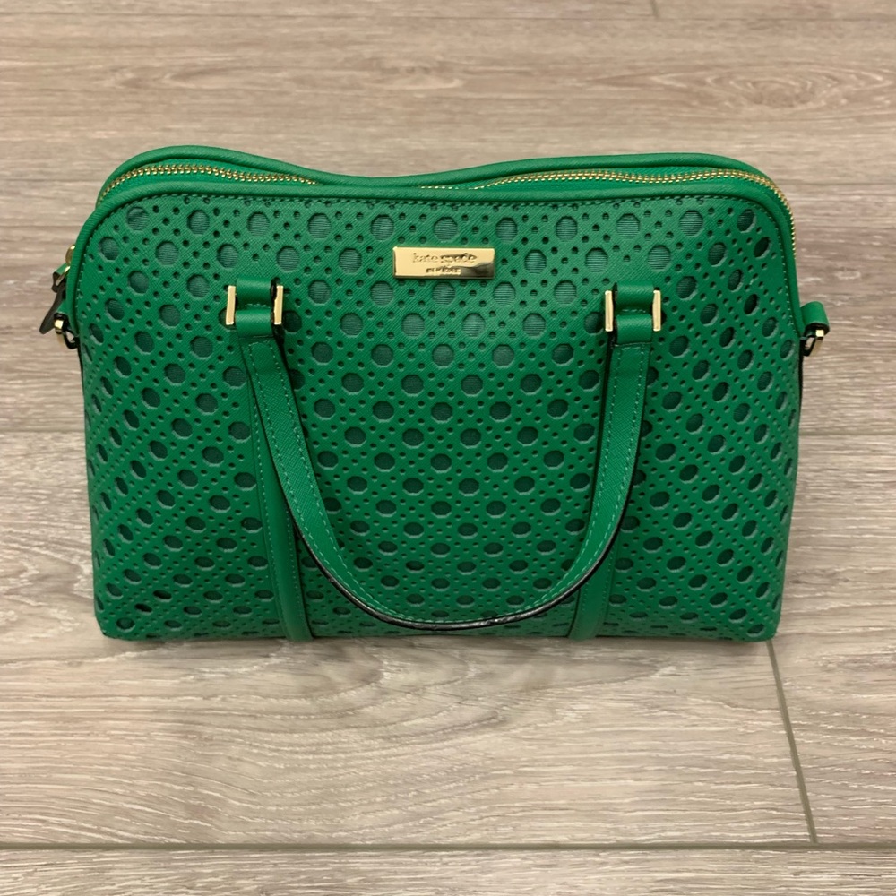 NWOT- Kate Spade Laser Cut Satchel- Kelly Green